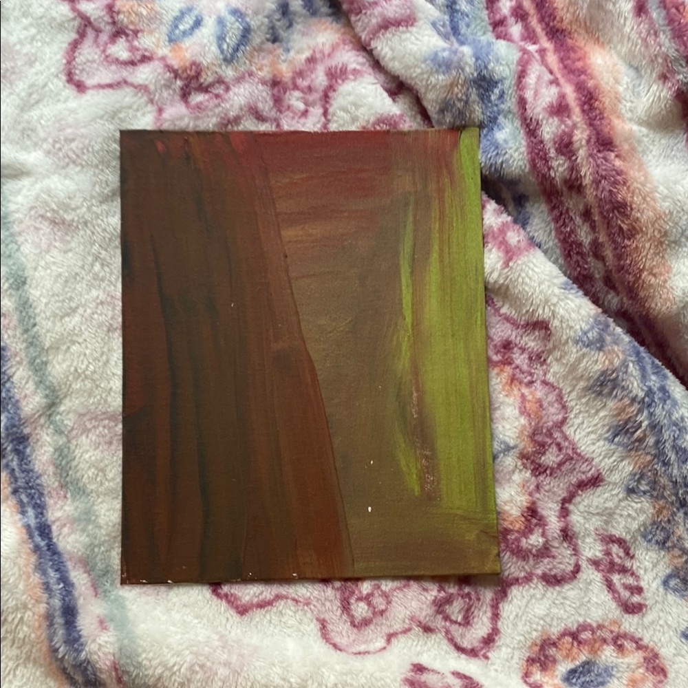Abstract Green and Brown Canvas Art